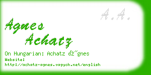 agnes achatz business card